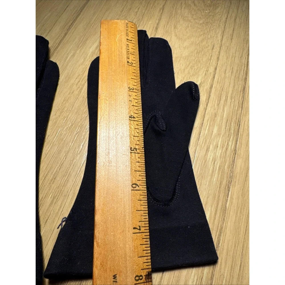 Alexette Bacmo Leather Vintage Gloves Size 6.5 Super Soft Black Wrist‎